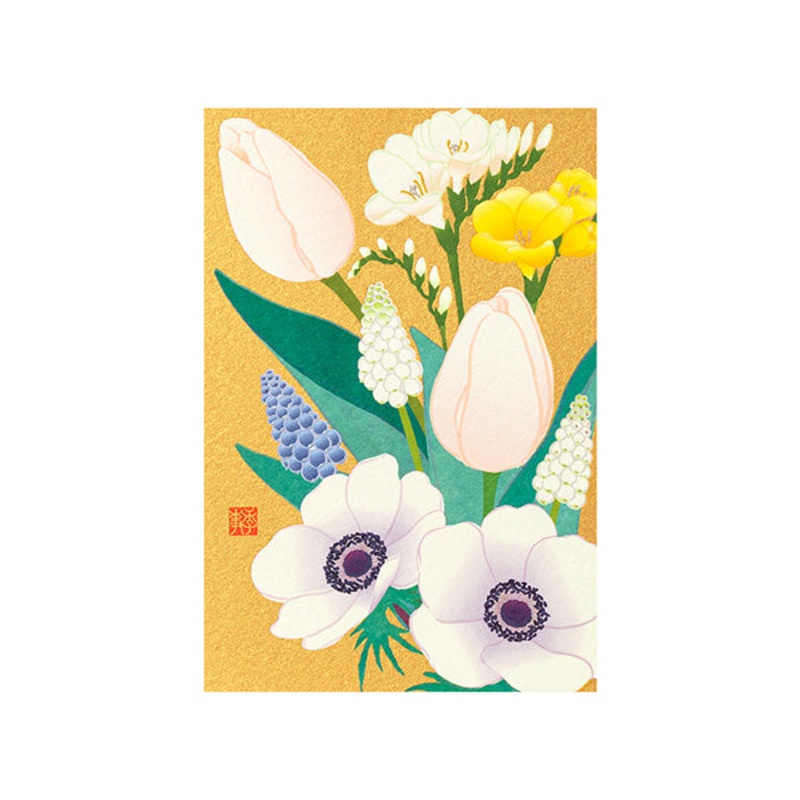 Midori - Postcard Spring Floral Pattern White