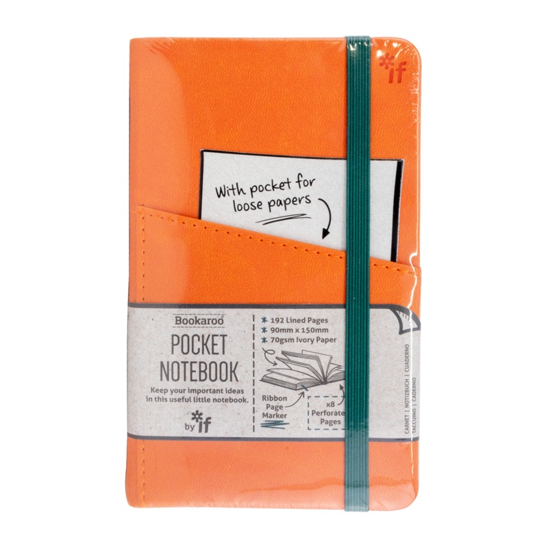 If Bookaroo  A6 Pocket Notebook - Orange