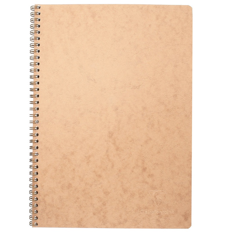 Clairefontaine Basics A4 Side Wirebound Notebook- Tan, Lined