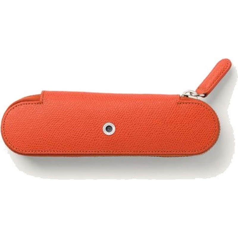 Graf von Faber-Castell Leather Standard case for 2 pens with zipper Epsom, Burned Orange
