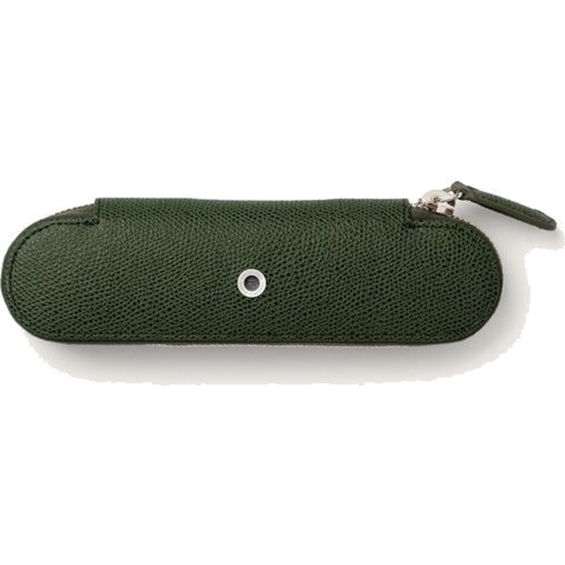 Graf von Faber-Castell Leather Standard case for 2 pens with zipper Epsom, Olive Green