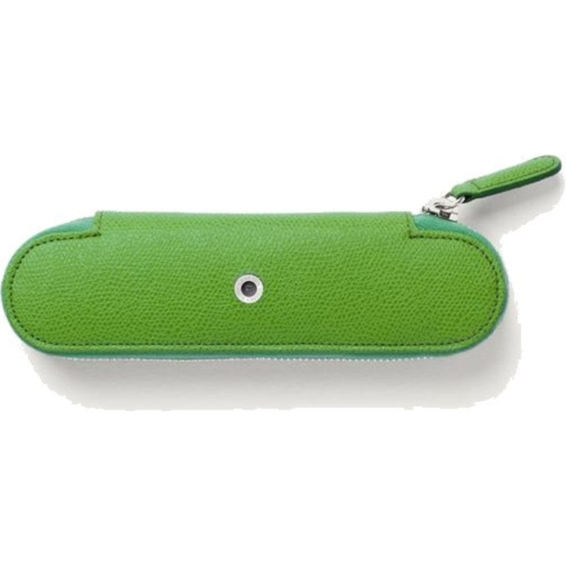 Graf von Faber-Castell Leather Standard case for 2 pens with zipper Epsom, Viper Green