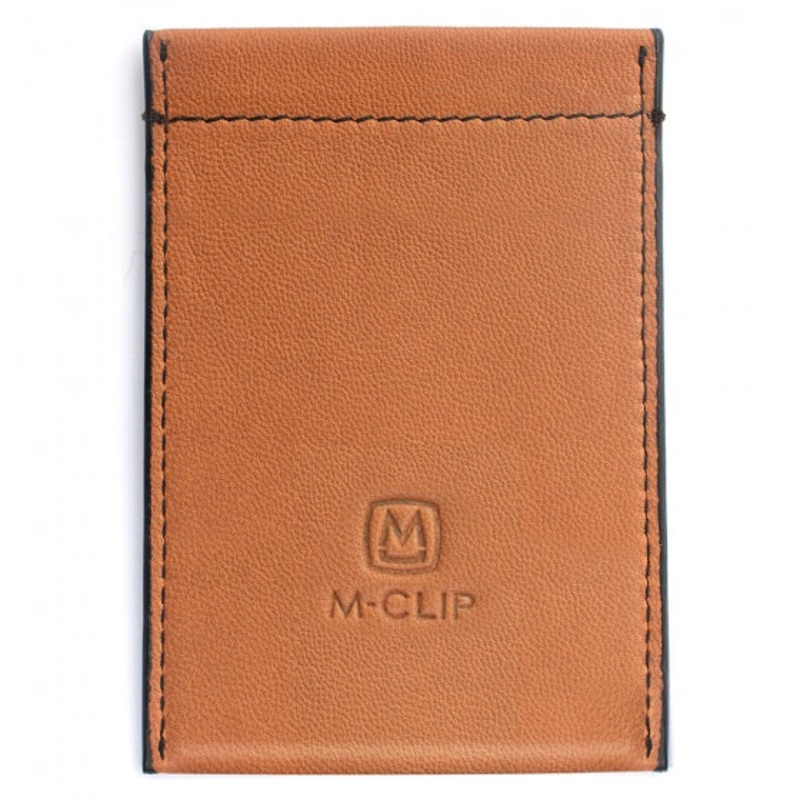 M-Clip Tan Leather RFID Case