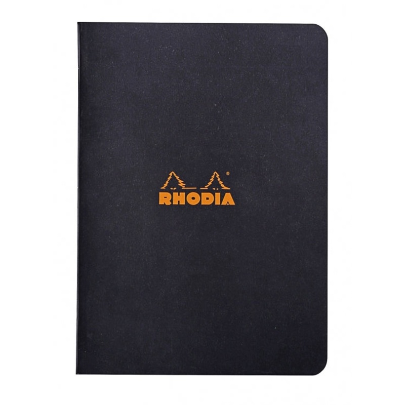Rhodia A5 Side Staple Notebook - Black, Lined
