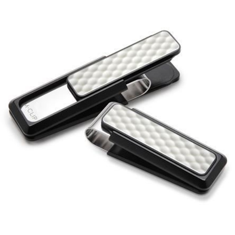M-Clip Black Anodized White Golfball Money Clip