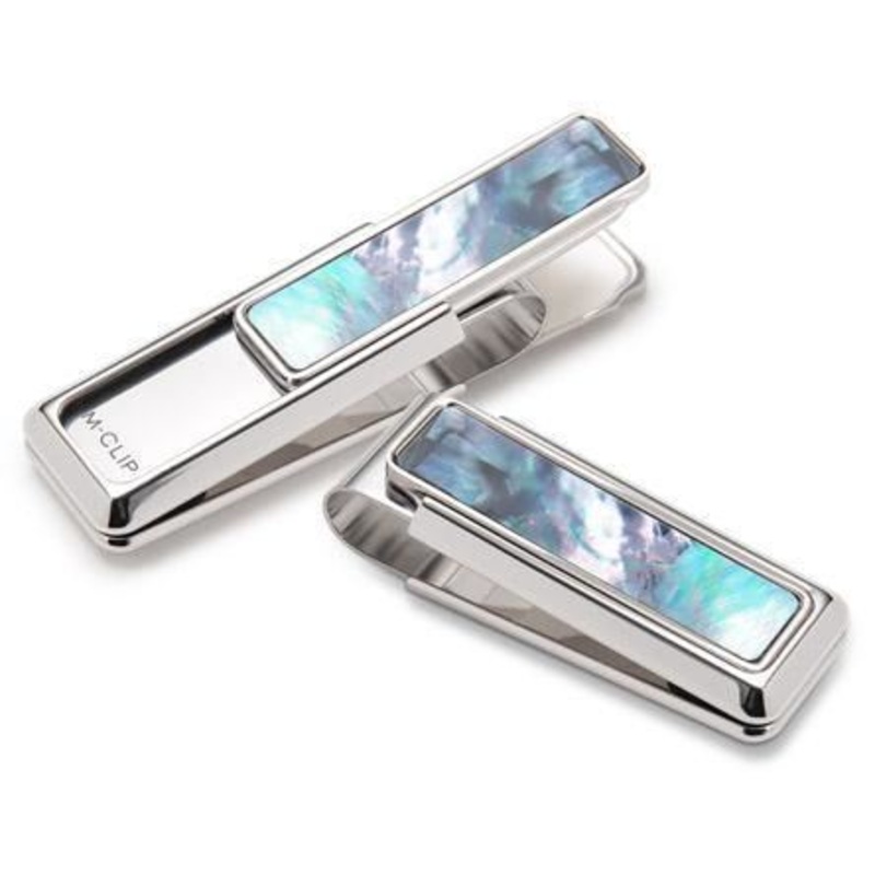 M-Clip Gray Mother of Pearl Money Clip