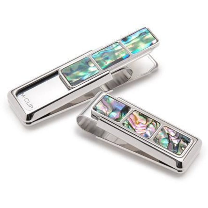 M-Clip Green Abalone 3 Pocket Money Clip