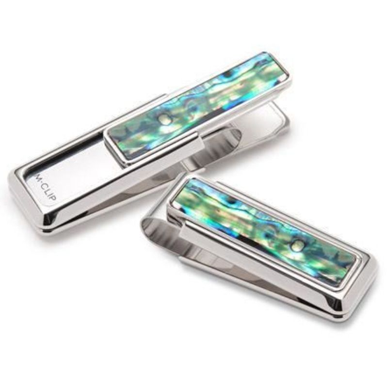 M-Clip Green Abalone Money Clip