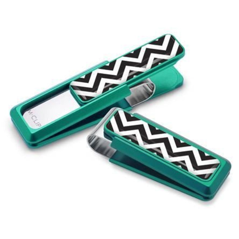 M-Clip Green w/Zigzag Inlay Money Clip