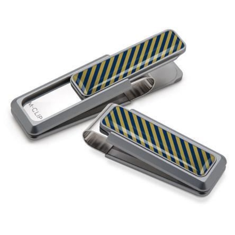 M-Clip Natural UV2 w/Dark Blue & Gold Money Clip