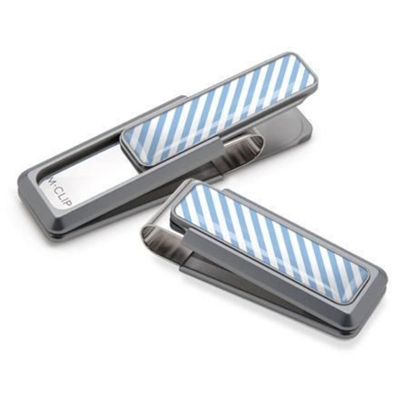 M-Clip Natural UV2 w/Light Blue & White Money Clip