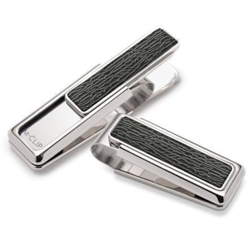 M-Clip Rhodium With Black Shark Money Clip