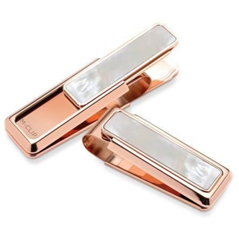 M-Clip Rose Gold White Mother of Pearl Money Clip