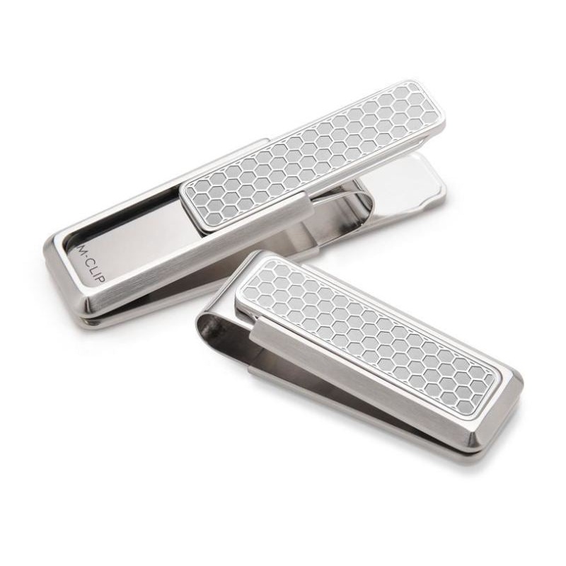 M-Clip Stainless Steel w/Brushed Honeycomb Money Clip
