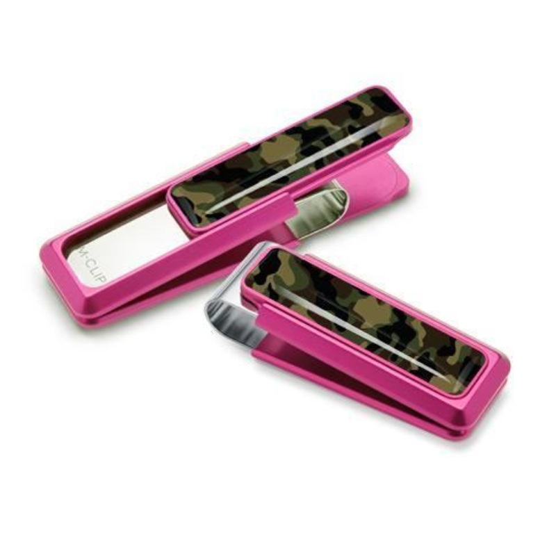 M-Clip Ultralight Pink Anodized w/Camo Insert Money Clip