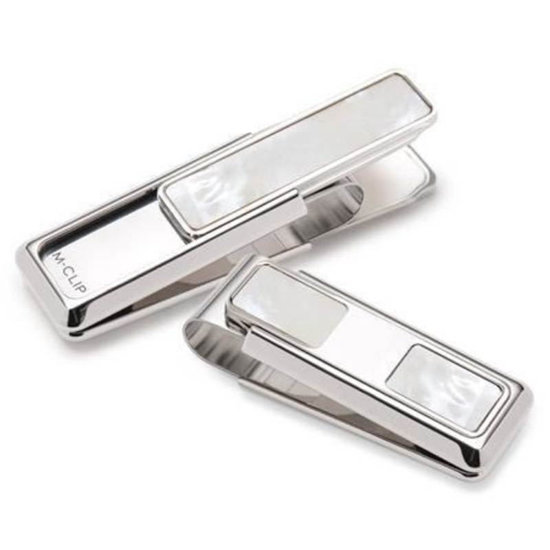 M-Clip White Mother of Pearl 2 Pocket Money Clip