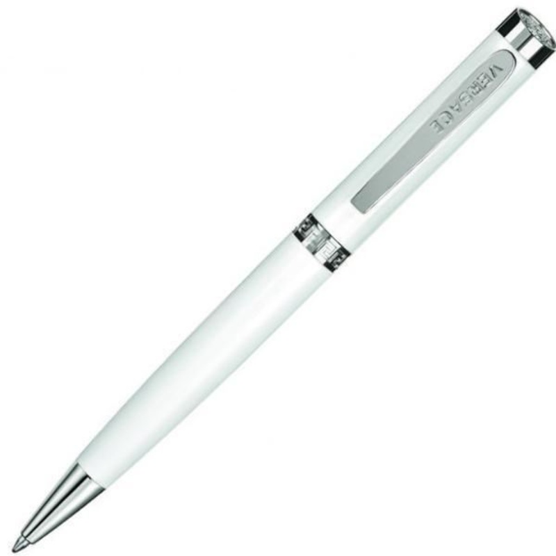 Versace Greca White/Steel Ballpoint Pen