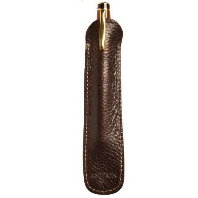 Aston Leather 1 Pen Slip Brown