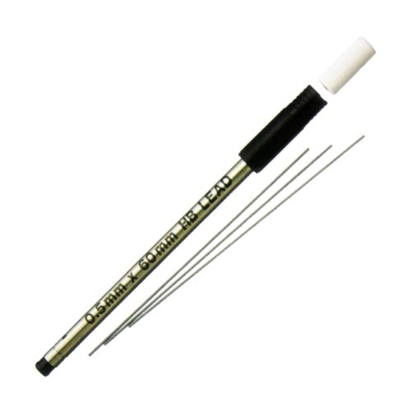 Pencil Leads and Eraser - 0.5MM Refills for Cassette Pencils - 12 Leads and 1 Eraser