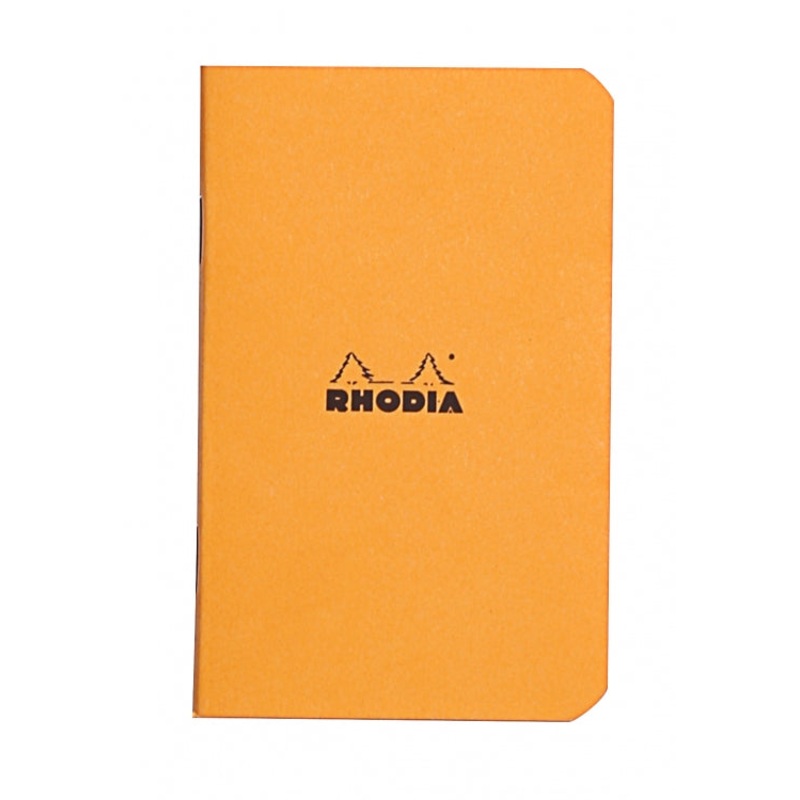 Rhodia Side Staple Pocket Notebook - Orange, Graph