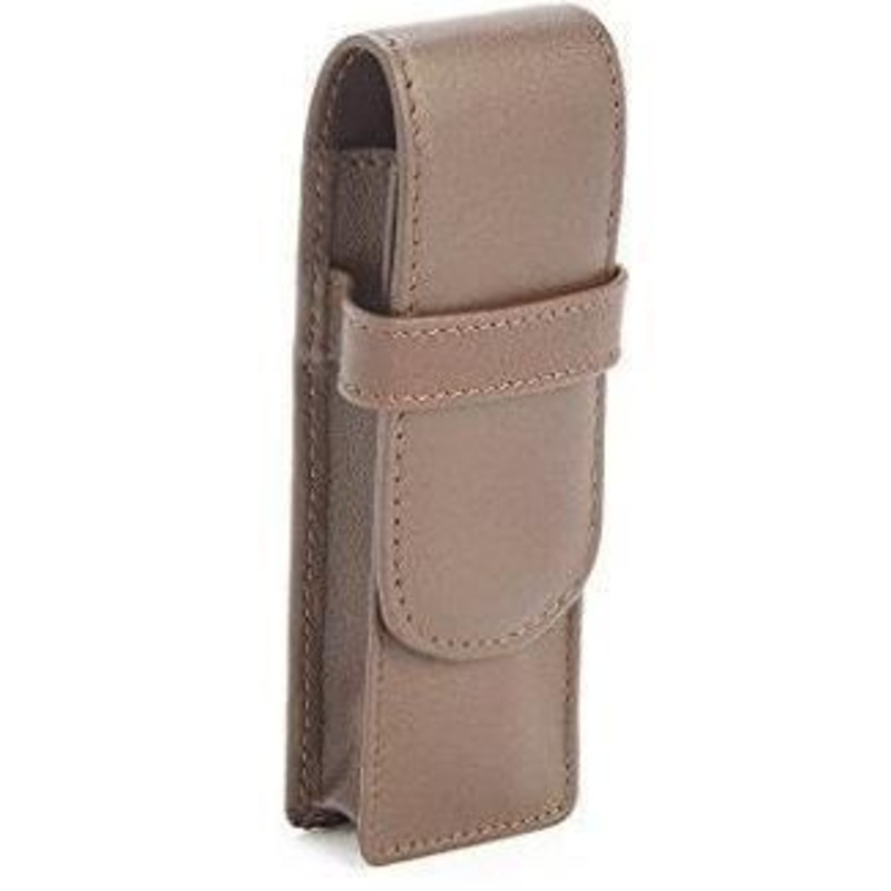 Royce Leather 2 Pen Case Brown