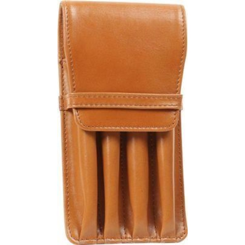 Aston Leather 4 Pen Holder Tan