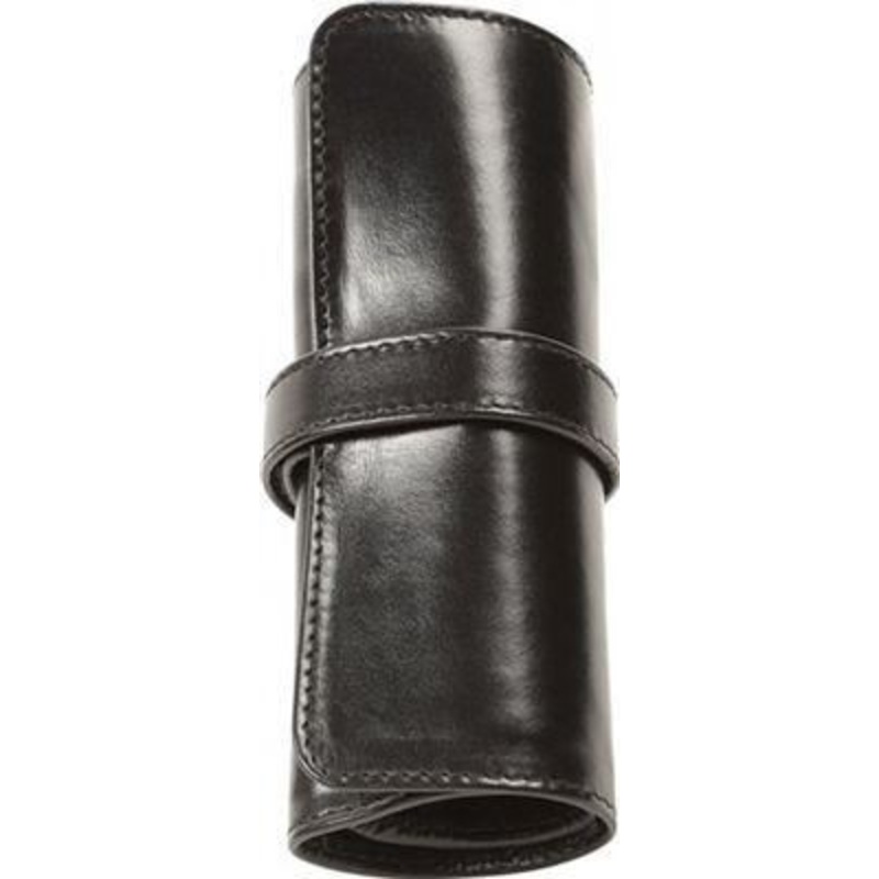Aston Leather 5 Pen Rollup Black