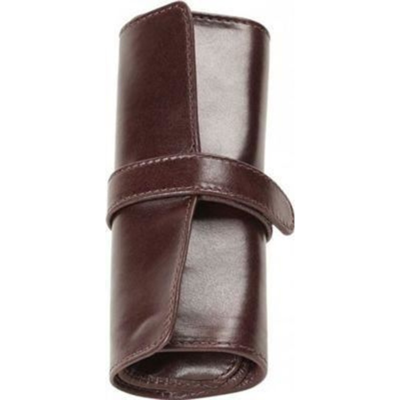 Aston Leather 5 Pen Rollup Brown