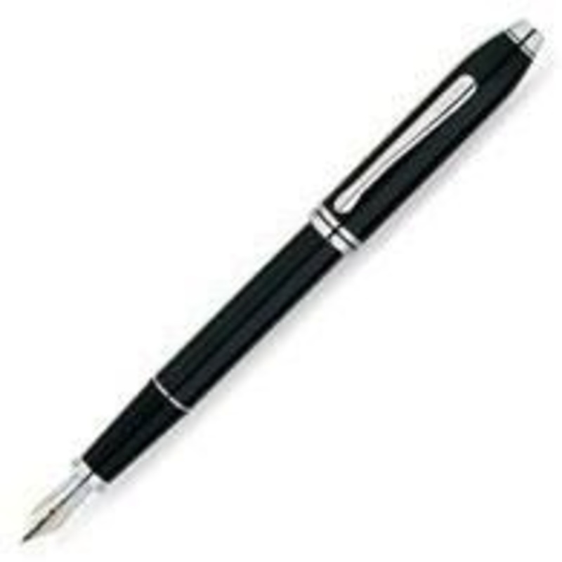 Cross Townsend Black/Rhodium Fountain Pen