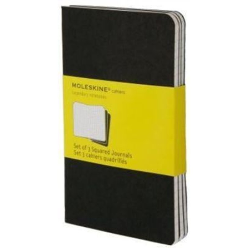 Moleskine 3 Squared Cahier Journals - Black - Large