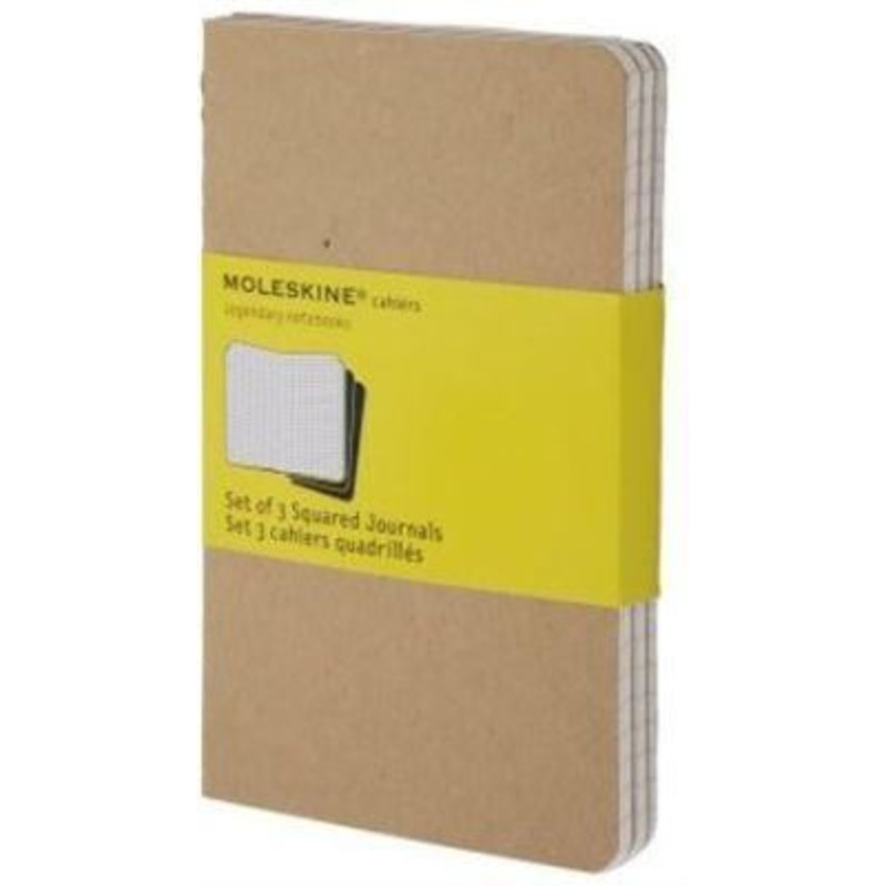 Moleskine 3 Squared Cahier Journals - Kraft Brown - Large