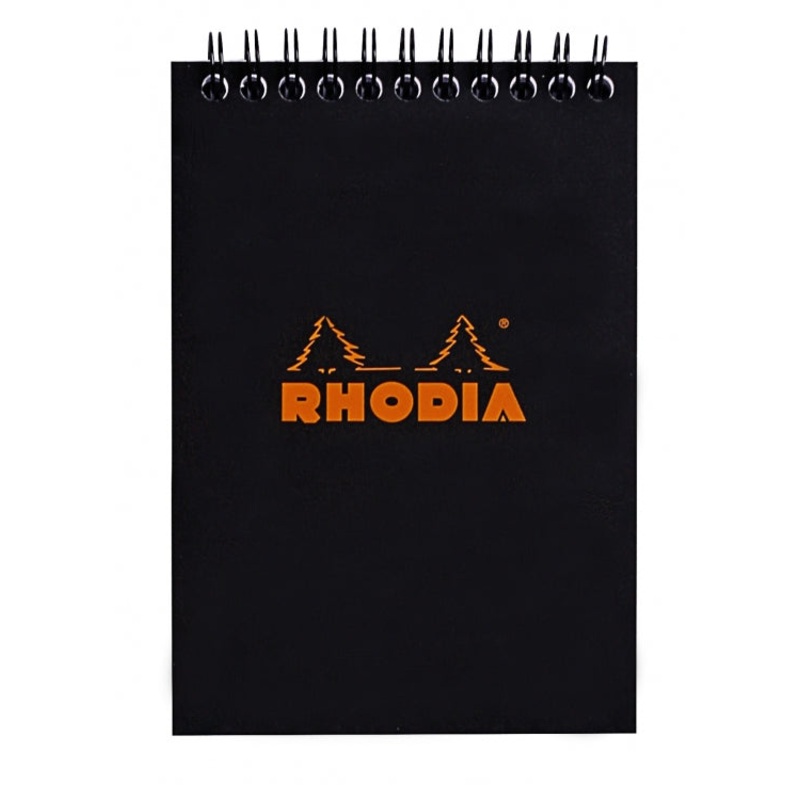 Rhodia No. 13 A6 Spiralbound Notepad - Black, Graph
