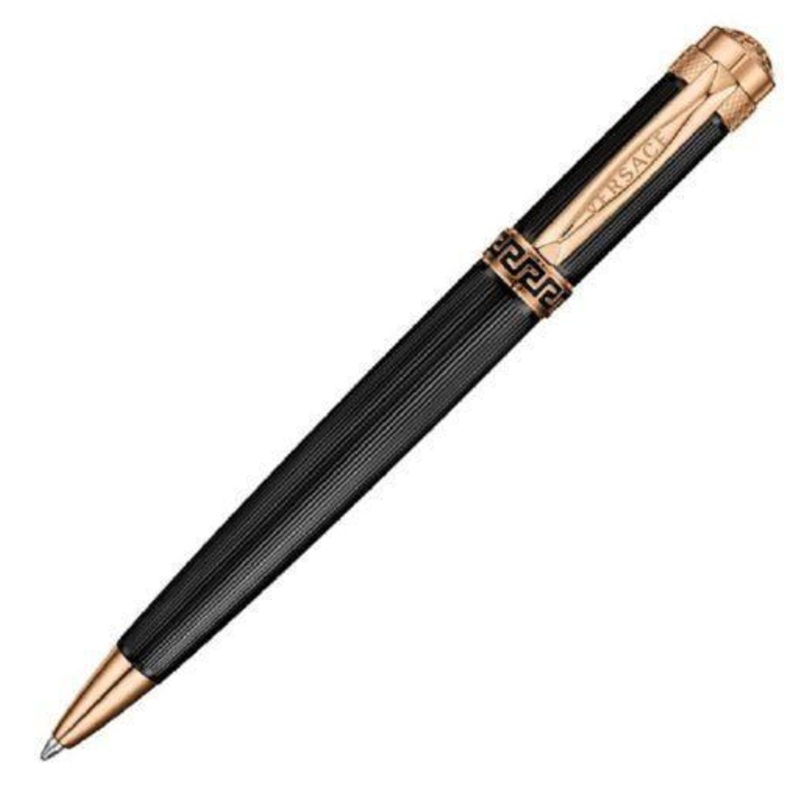 Versace Astrea Gold/Black Guilloche Ballpoint Pen