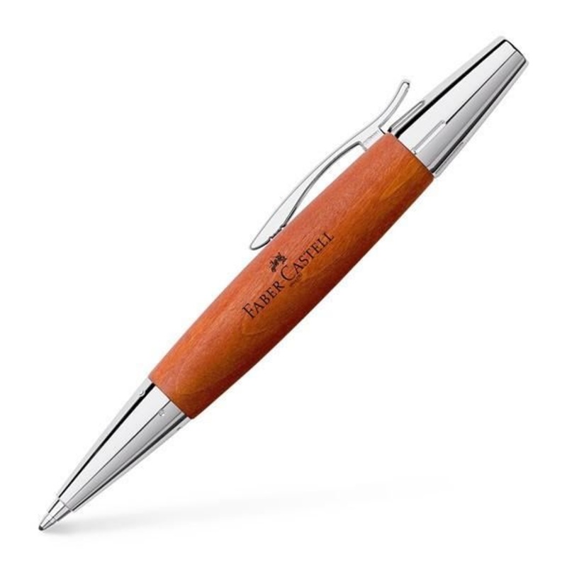 Faber-Castell Emotion Wood and Polished Chrome Brown Ballpoint Pen