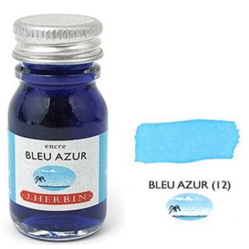 J Herbin Bottled Ink Bleu Azure - 10ml