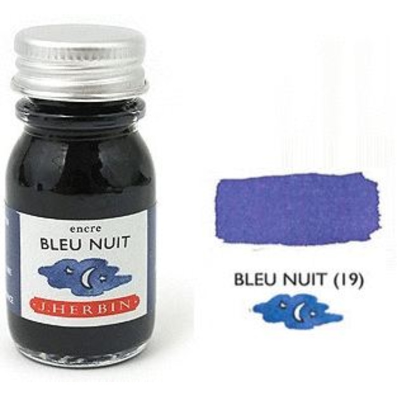 J Herbin Bottled Ink Bleu Nuit - 10ml