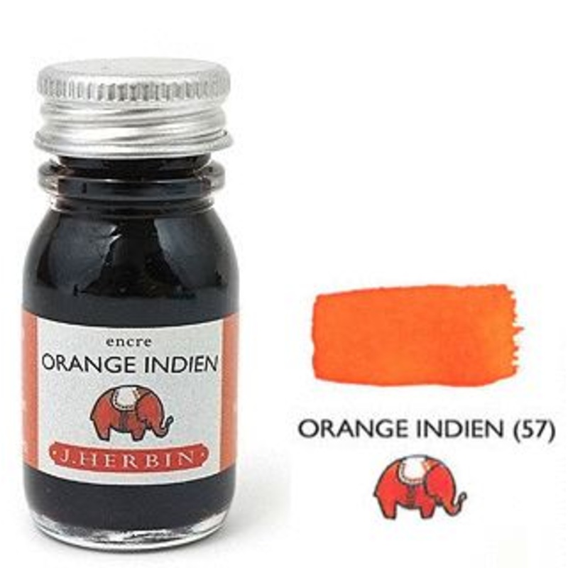 J Herbin Bottled Ink Orange Indien - 10ml