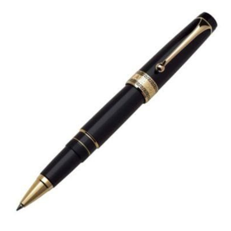 Aurora Optima Resin Gold Black Rollerball Pen