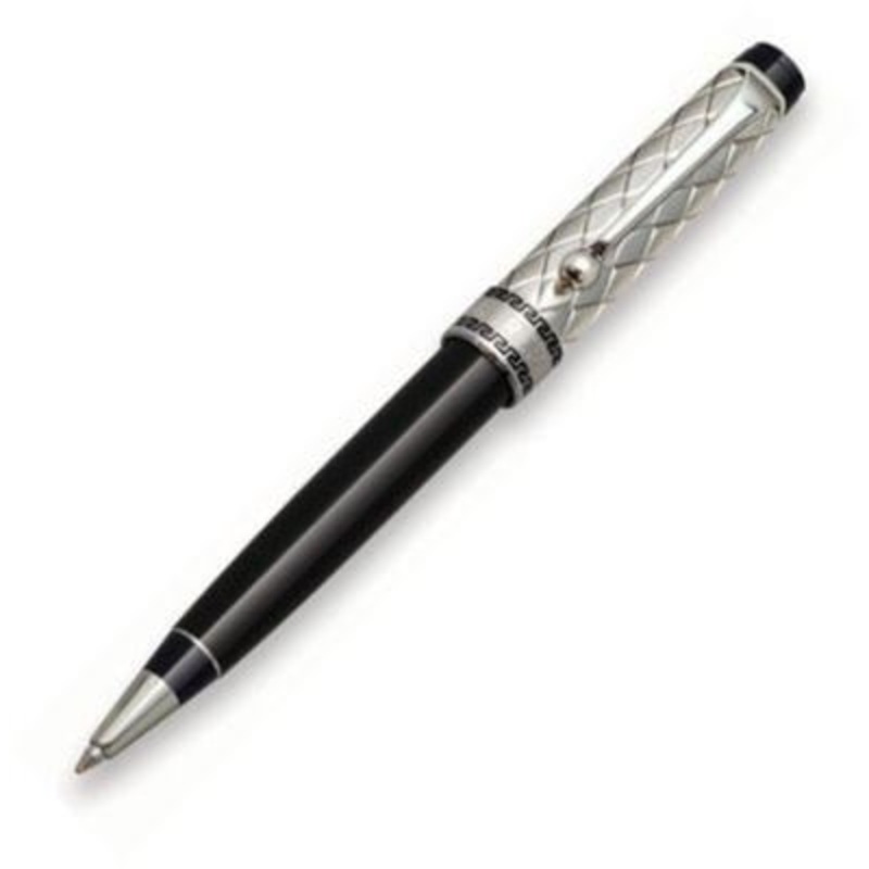 Aurora Optima Riflessi Sterling Cap/Black Ballpint Pen