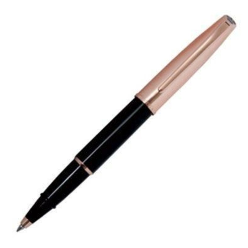 Aurora Style Rose Gold Cap Black Matte Rollerball Pen