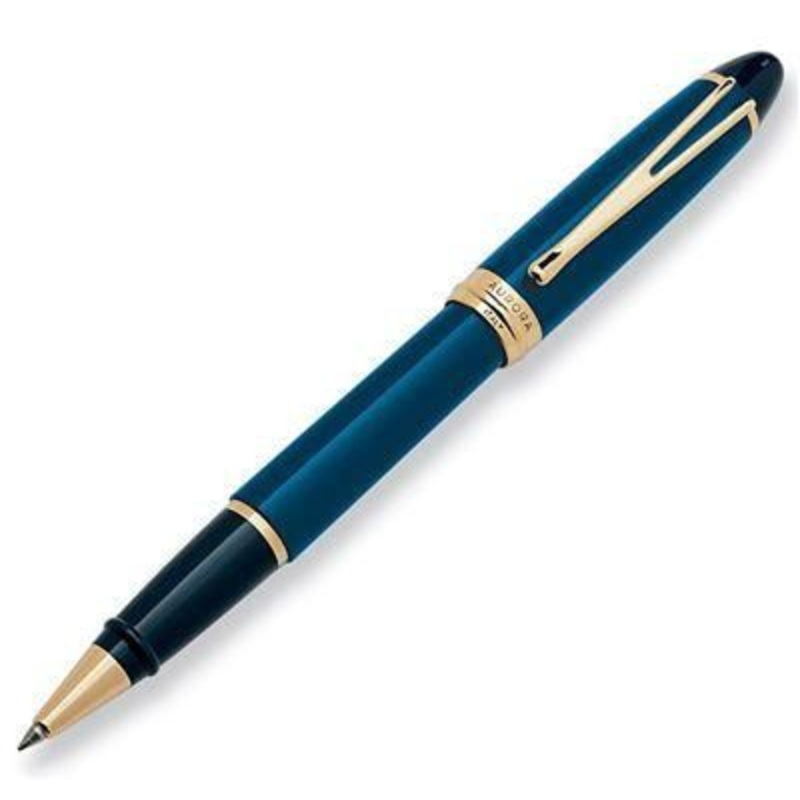 Aurora Ipsilon DeLuxe Blue/Gold Rollerball Pen
