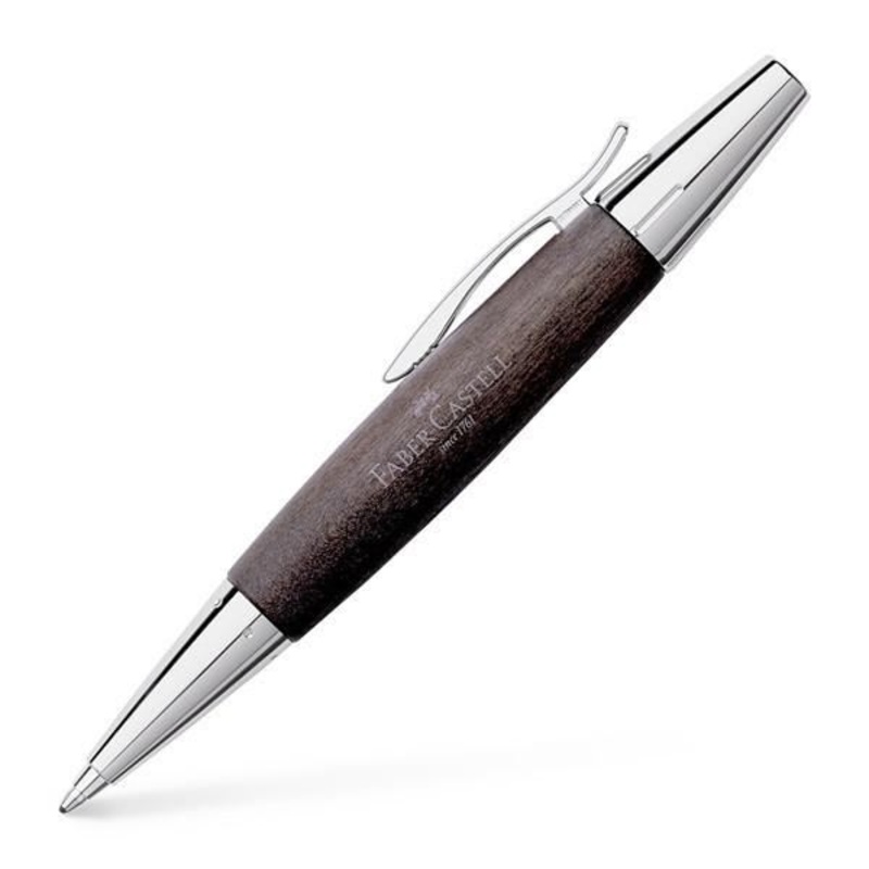 Faber-Castell Emotion Wood and Polished Chrome Black Ballpoint Pen