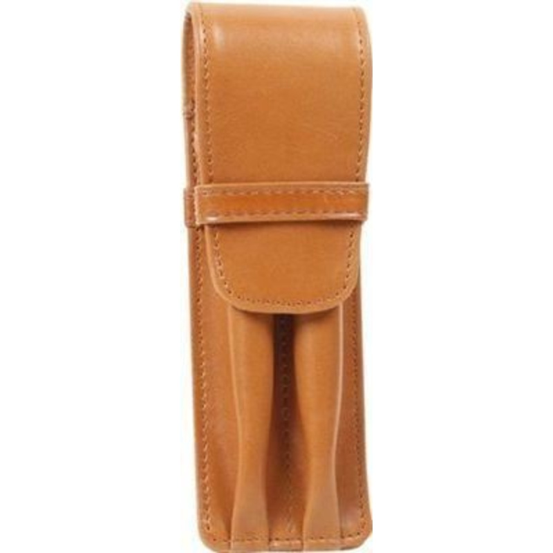 Aston Leather 2 Pen Holder Tan