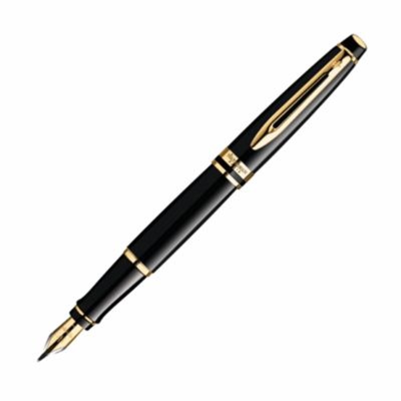 Waterman Expert Black Lacquer & Gold Fountain Pen
