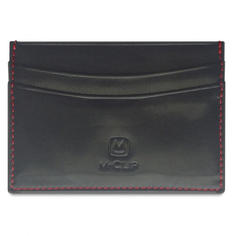 M-Clip Black Horizontal Leather RFID Case