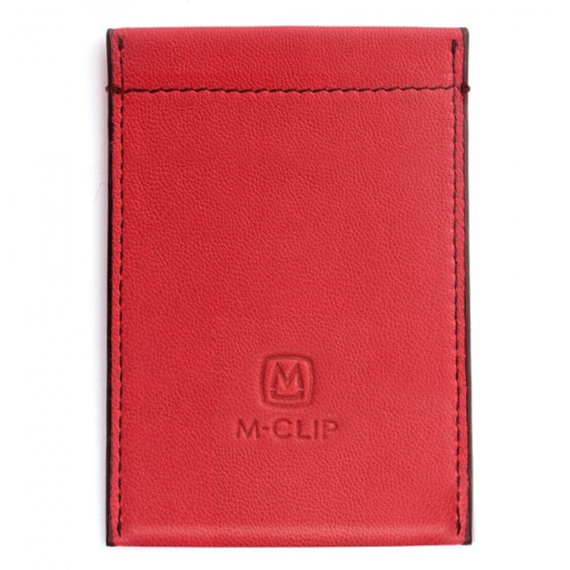 M-Clip Red Leather RFID Case