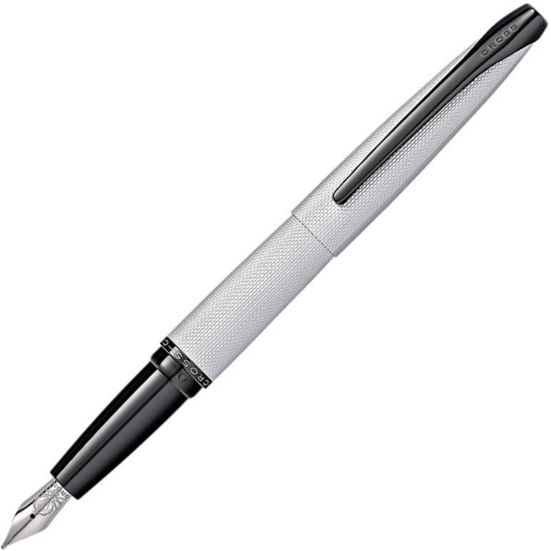 Cross ATX Brushed Chrome Diamond Pattern Fountain Pen