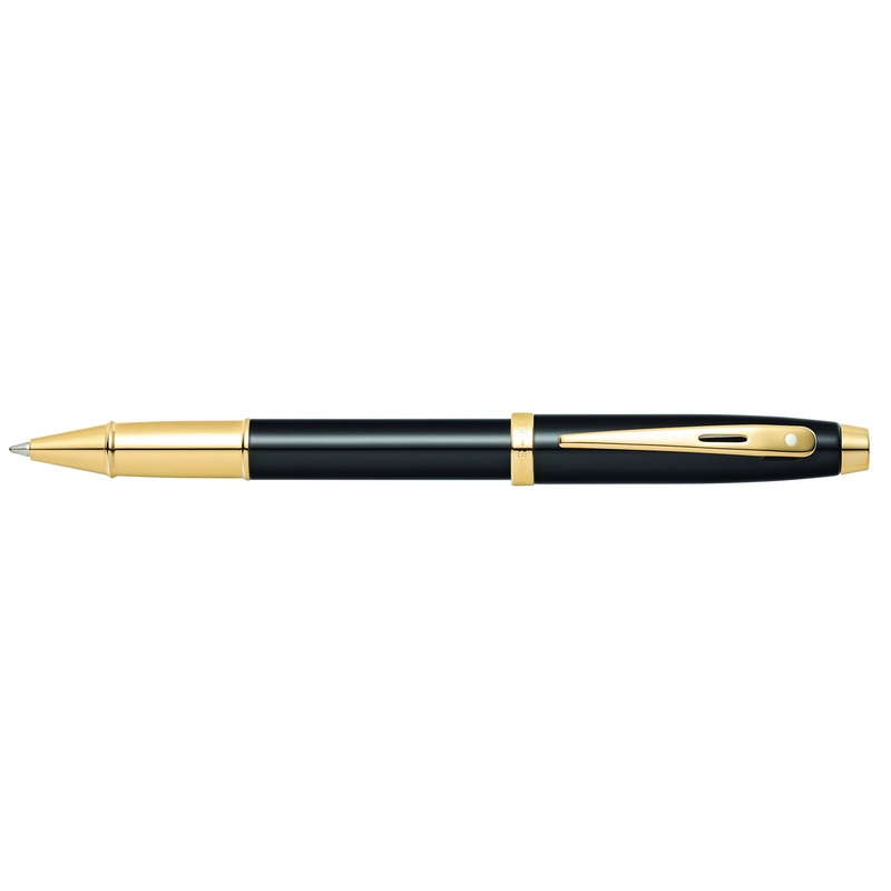 Sheaffer 100 Glossy Black and Gold Trim Rollerball Pen