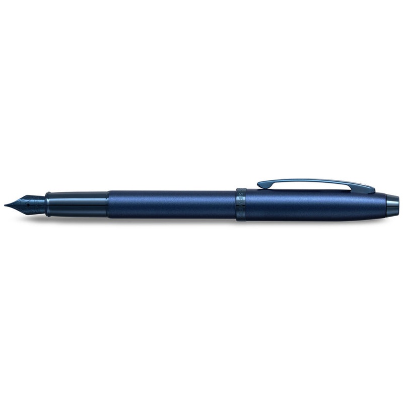 Sheaffer 100 Satin blue with lacquer PVD blue trim Fountain Pen