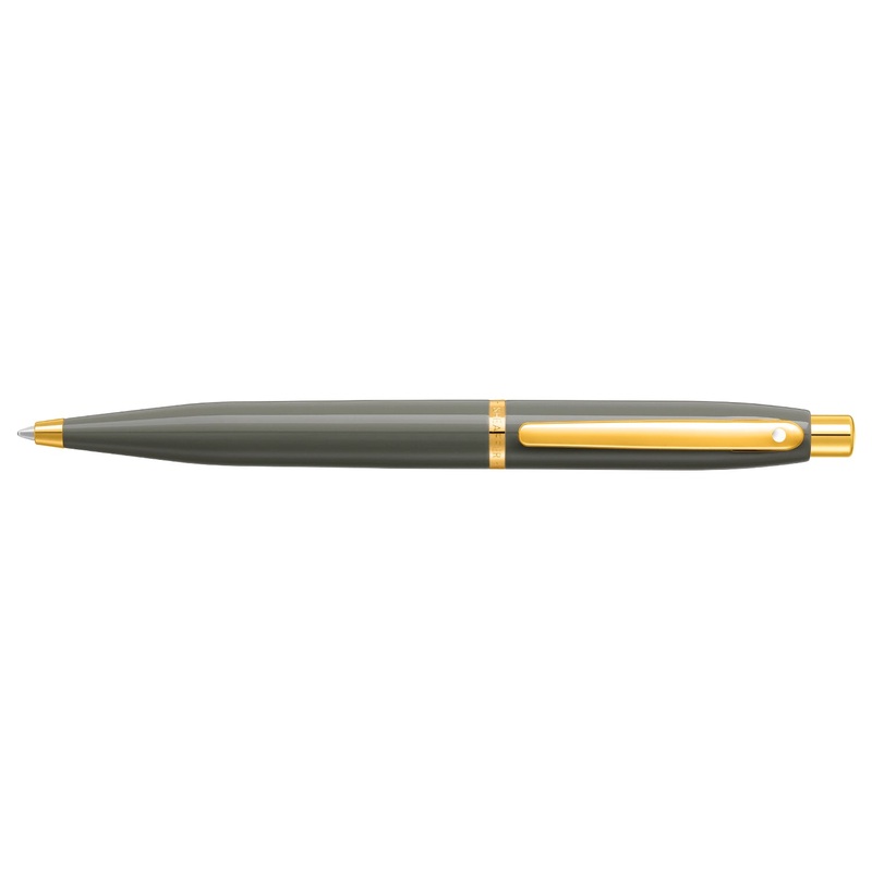 Sheaffer VFM Light Gray and PVD Gold Trim Ballpoint Pen